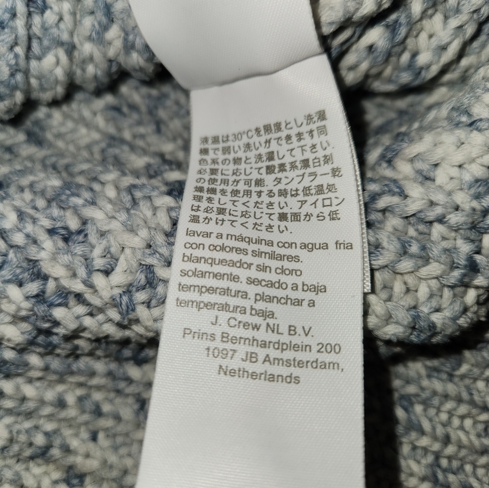 J. Crew Light Blue & White Marled Women's Sweater Size L Warm Lagenlook Comfort - Picture 11 of 14